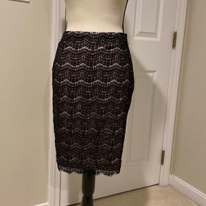 Ann taylor lace skirt black - size 0 petite - NEW with tags